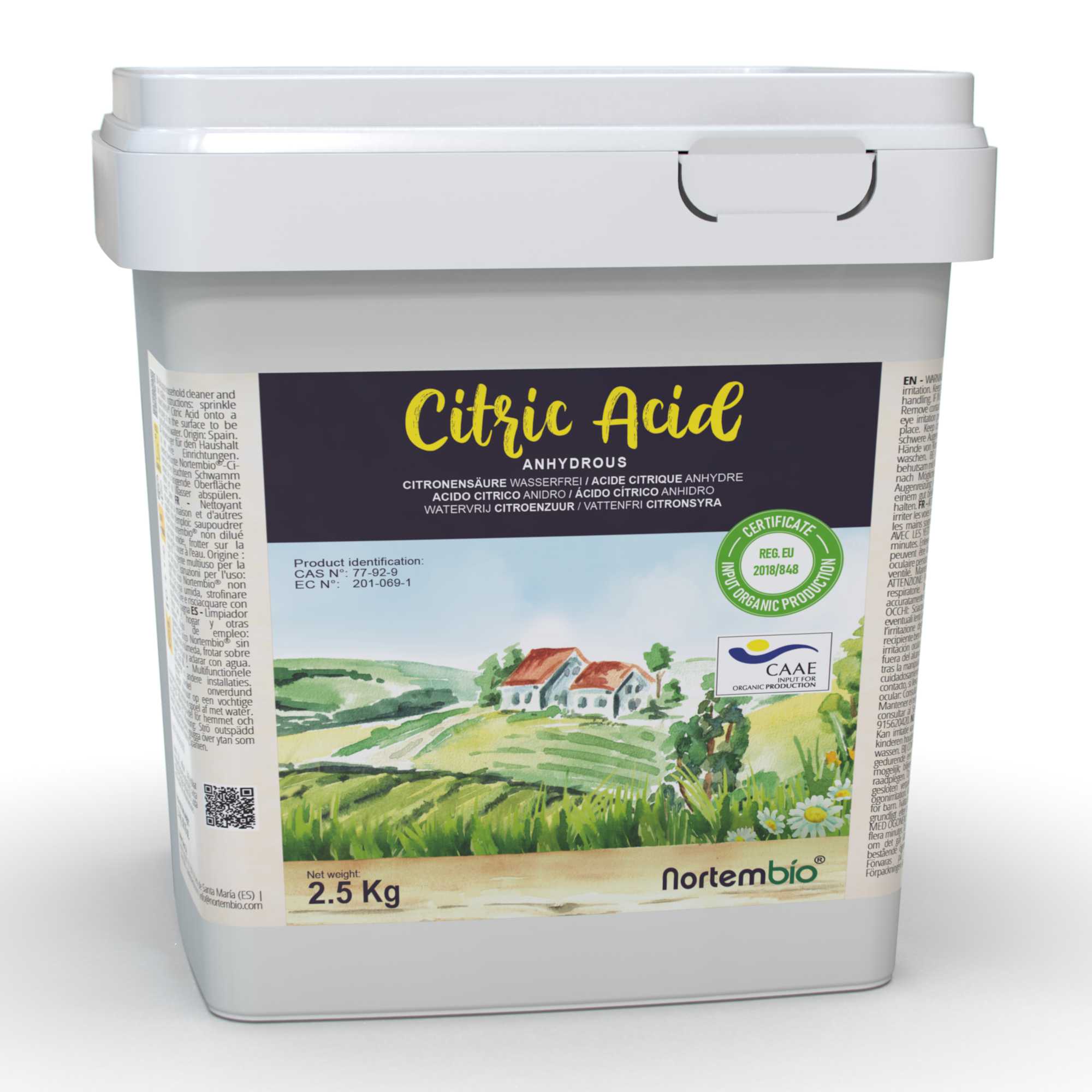 ACQ3.436 Ácido Cítrico 2,5 kg. Ácido Cítrico Anhidro en Polvo