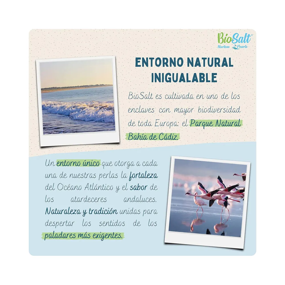 Sal Virgen Natural - Bolsa 650 g - BioSalt Nortem Pearls