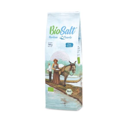 Sal Marina Virgen Ecológica - Fina 700 g. Sin Refinar. Rica en Minerales. 100% Natural. Bahía de Cádiz. BioSalt Pearls. Ebook con Recetas Incluido.
