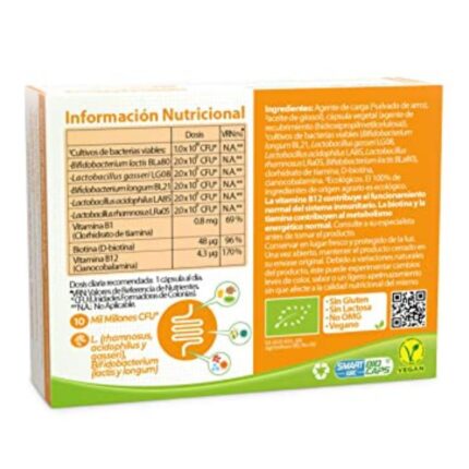 Probiotico natural capsulas veganas energía extra