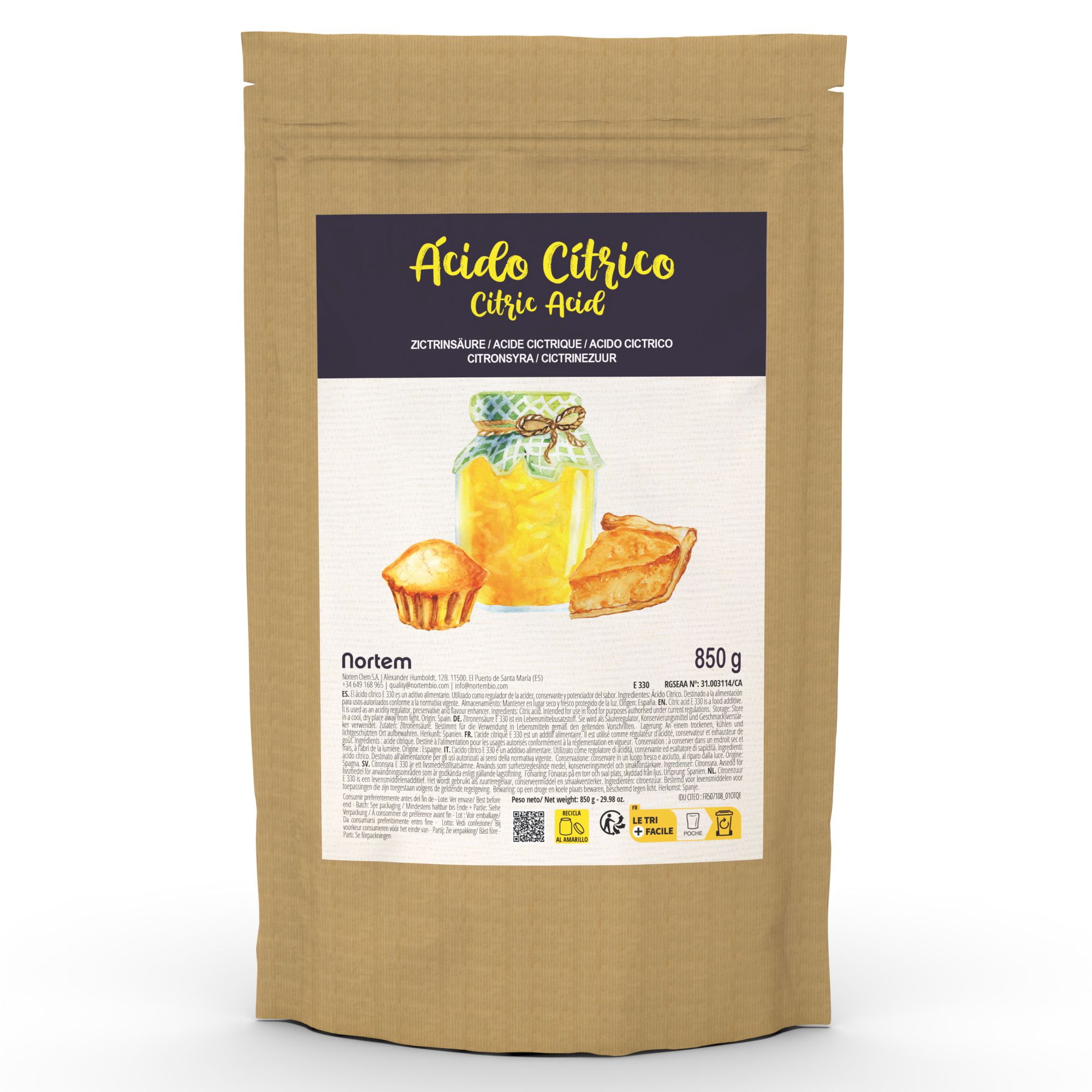 ACA850g ACIDO CITRICO ALIMENTARIO